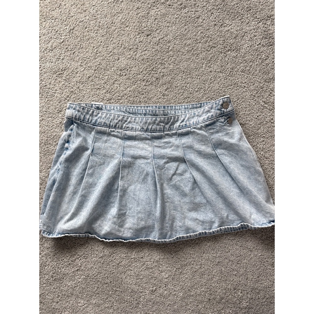 American Eagle Women's Size 14‎ Denim Wrap Skort Pleated  Skirt with Short Y2K